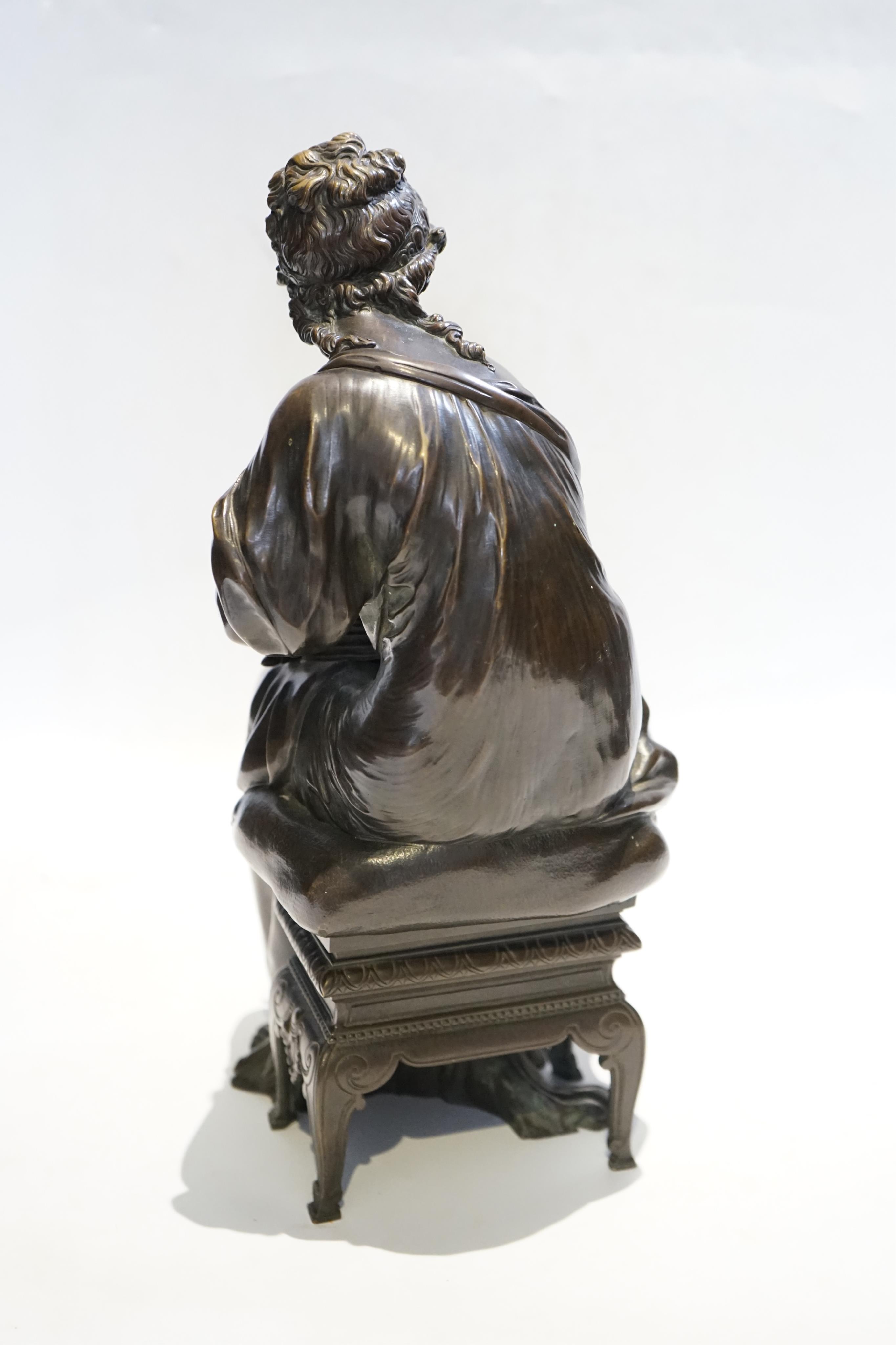 A 19th century French bronze figure of Sappho